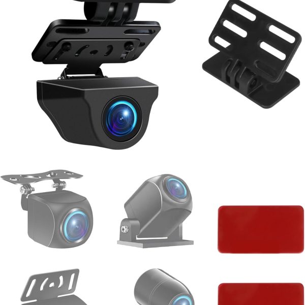 Dash Cam Rear Camera Mount/Rear Window Holder (Strong Adhesive Backing), 180° Adjustable, Suitable for Rear Windshields of SUVs, Trucks, RVs, and Sedans
