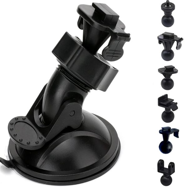 Dash Cam Mount, Suction Cup Style (Features 10+ Adjustment Joints)